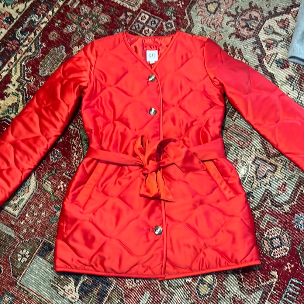 GAP Vibrant Red Quilted Puffer Coat